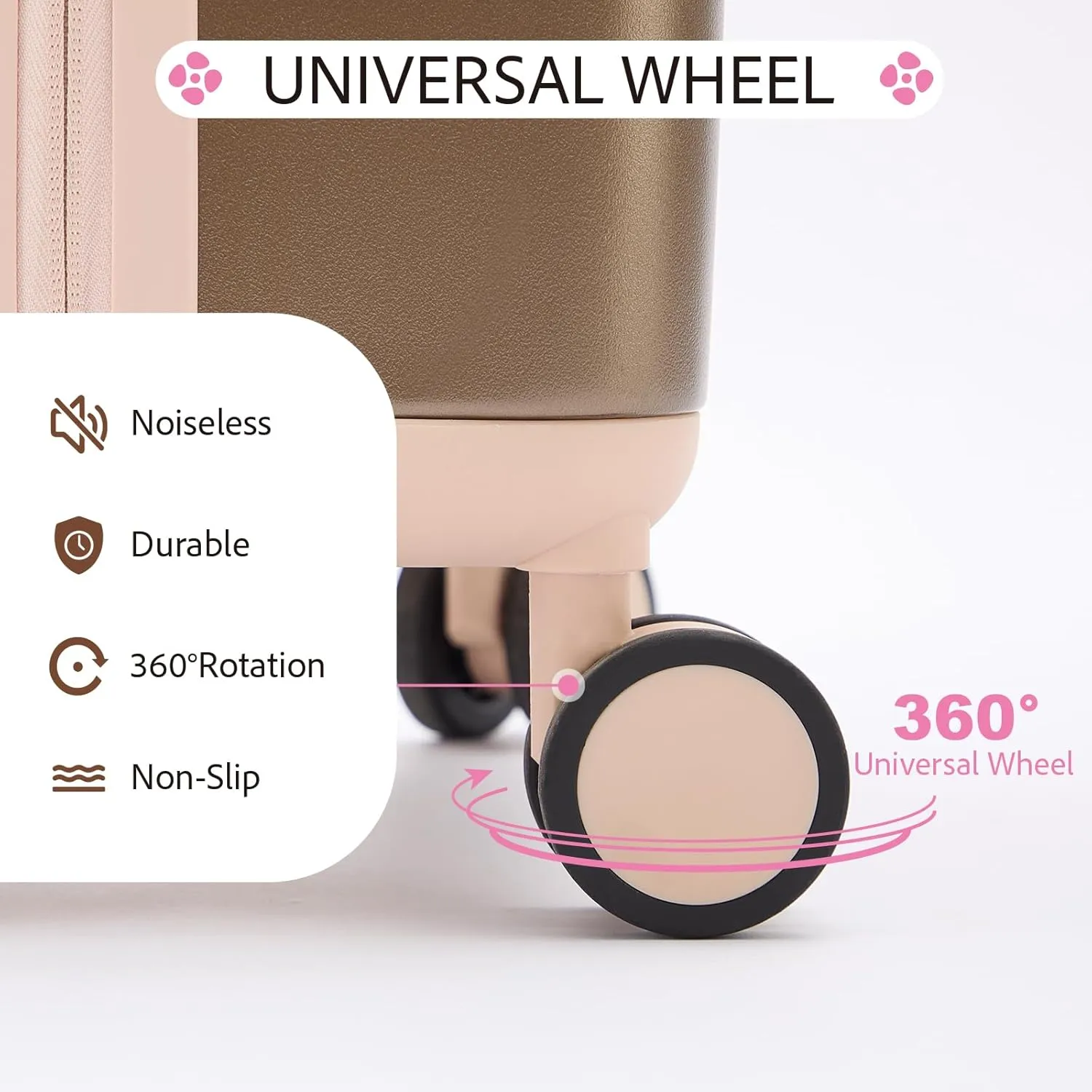 20 Inch Carry On Luggage for Women, Lightweight Hardside Suitcase with 360 Spinner Wheels, TSA Lock, Durable Luggage for Travel, Pink