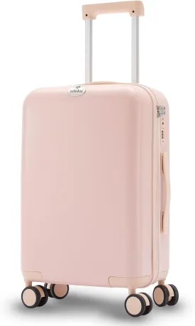20 Inch Carry On Luggage for Women, Lightweight Hardside Suitcase with 360 Spinner Wheels, TSA Lock, Durable Luggage for Travel, Pink