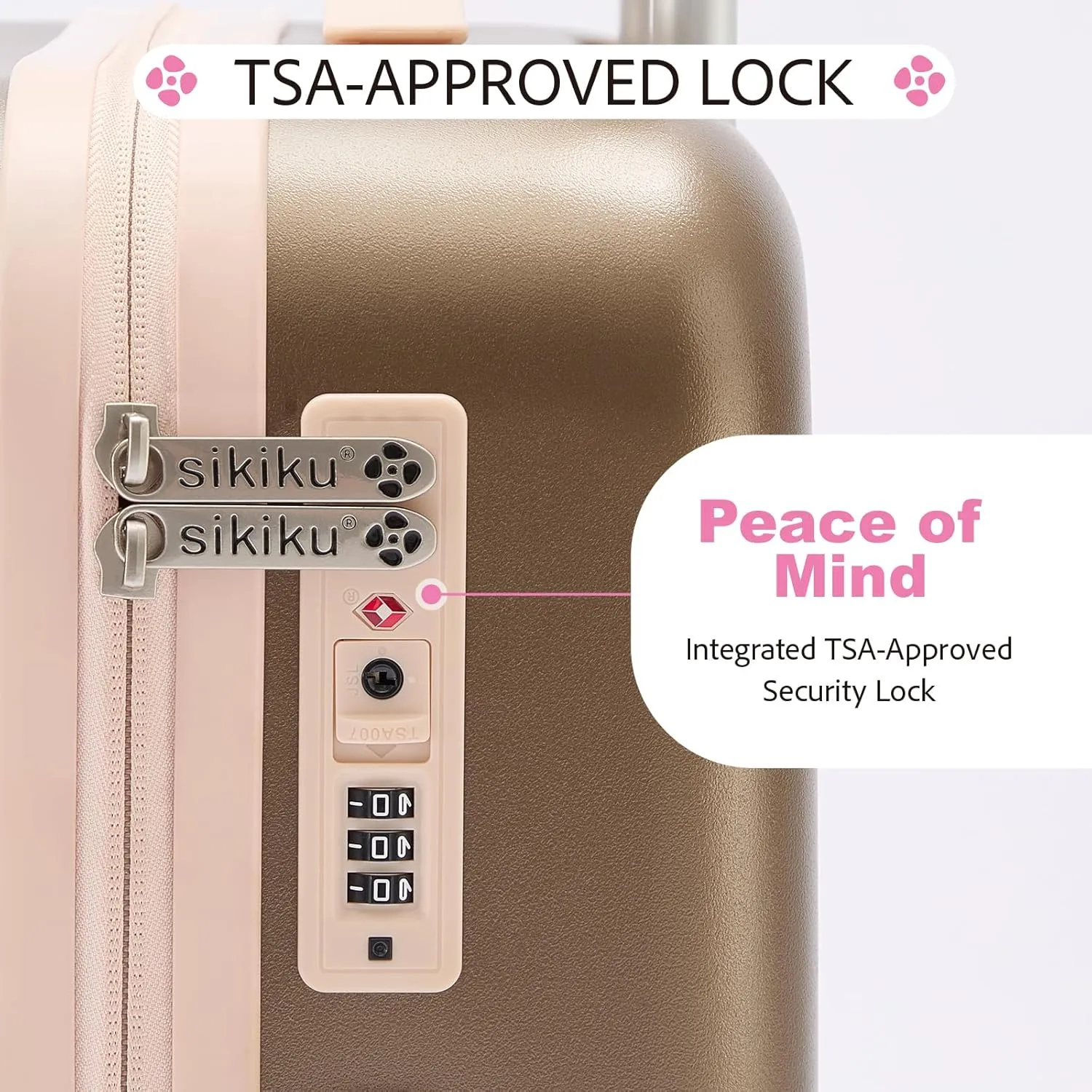20 Inch Carry On Luggage for Women, Lightweight Hardside Suitcase with 360 Spinner Wheels, TSA Lock, Durable Luggage for Travel, Pink