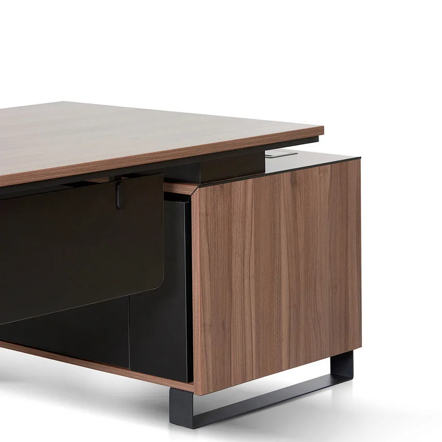 2.3m Left Return Office Desk - Walnut