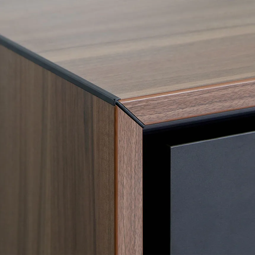 2.3m Left Return Office Desk - Walnut