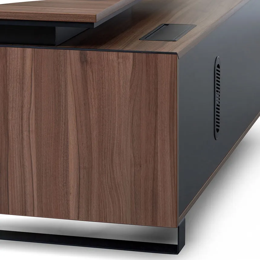 2.3m Left Return Office Desk - Walnut