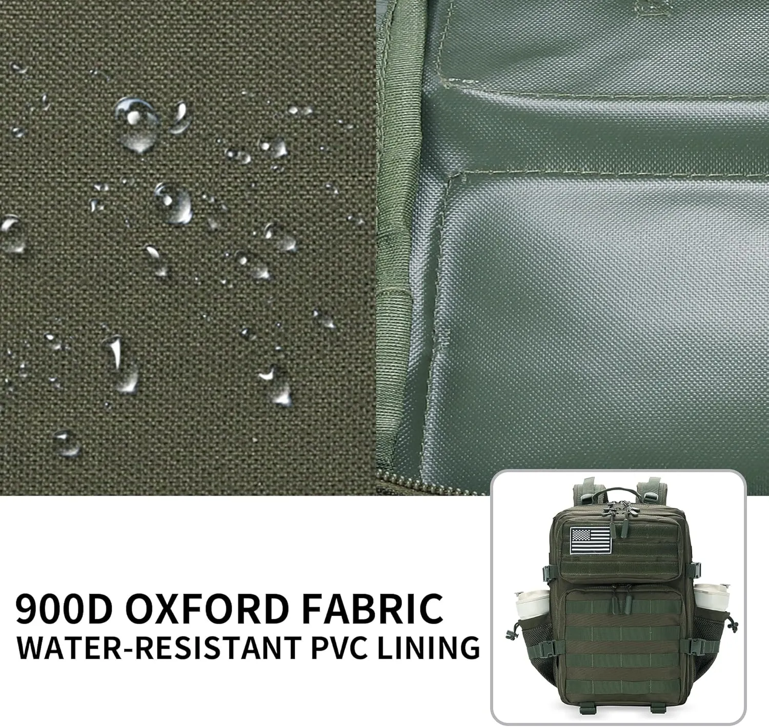 25L Military Tactical Backpack Small Army Assault Pack Molle Daypack for Men and Women for Work Travel Gym Outdoor Hiking Camping (Army Green)