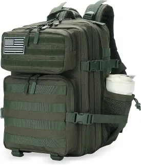 25L Military Tactical Backpack Small Army Assault Pack Molle Daypack for Men and Women for Work Travel Gym Outdoor Hiking Camping (Army Green)