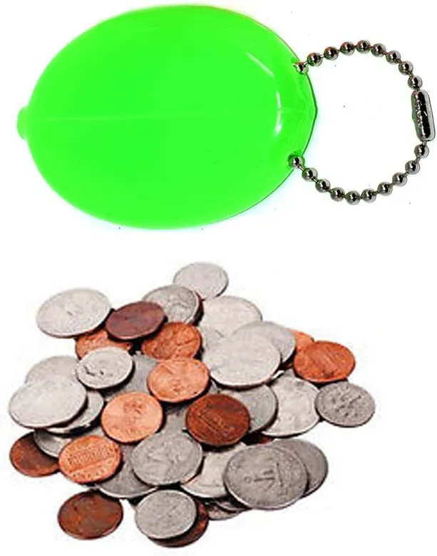 3 Oval Squeeze Purses - Made in USA (3 Neon Green)