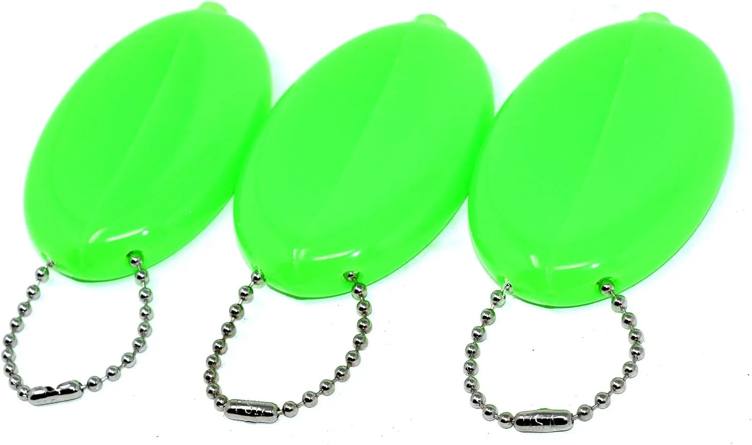 3 Oval Squeeze Purses - Made in USA (3 Neon Green)