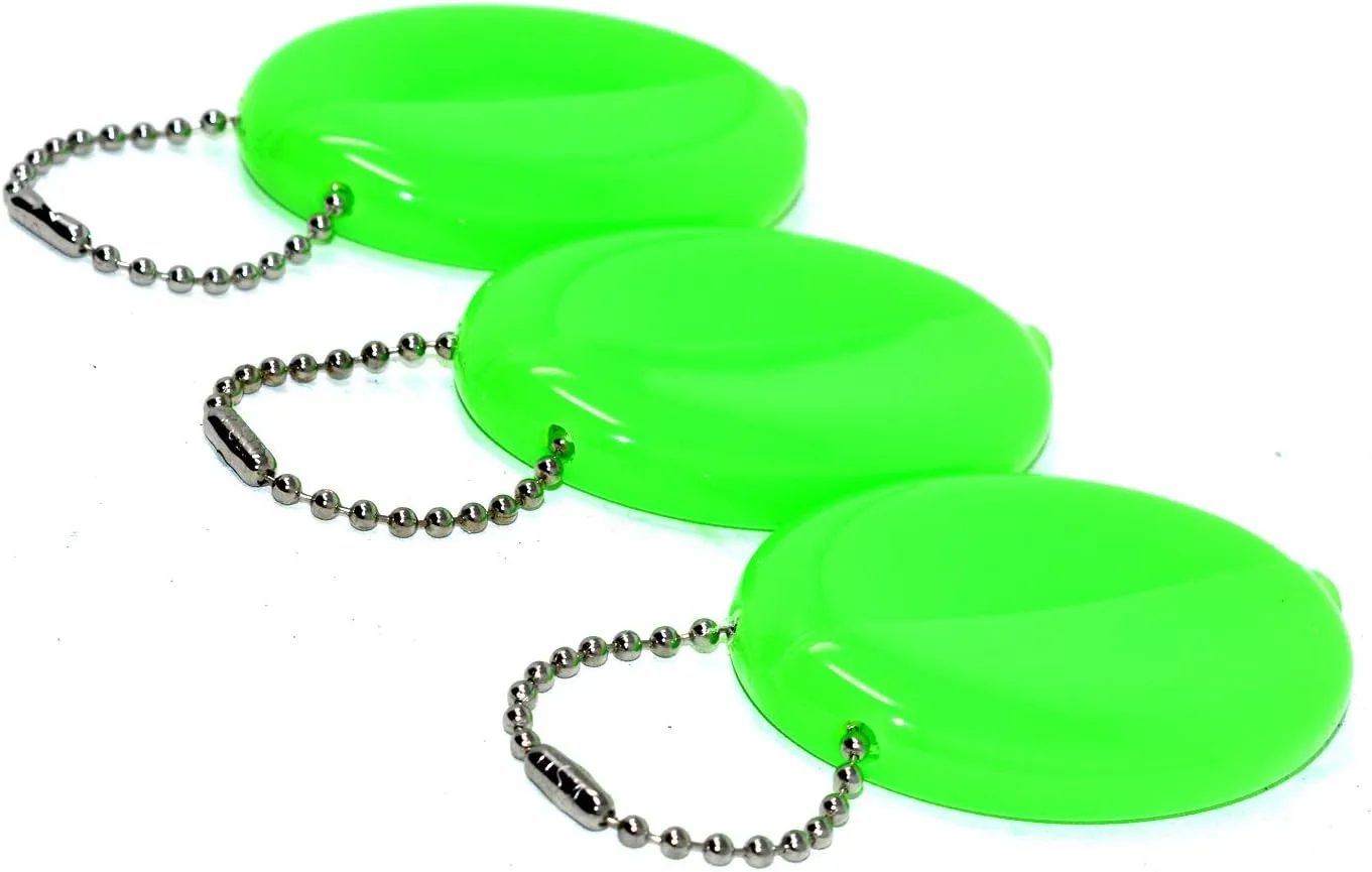 3 Oval Squeeze Purses - Made in USA (3 Neon Green)