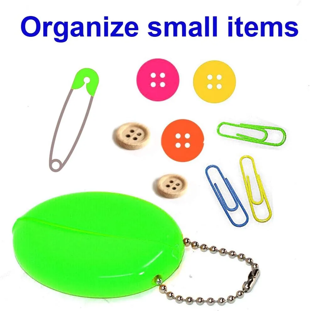 3 Oval Squeeze Purses - Made in USA (3 Neon Green)