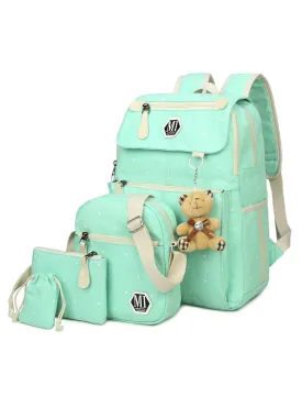 4Pcs/set School Backpacks College Schoolbag