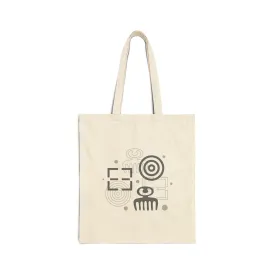 Adinkra Cotton Canvas Tote Bag - Eco-Friendly Reusable Grocery & Shopping Bag