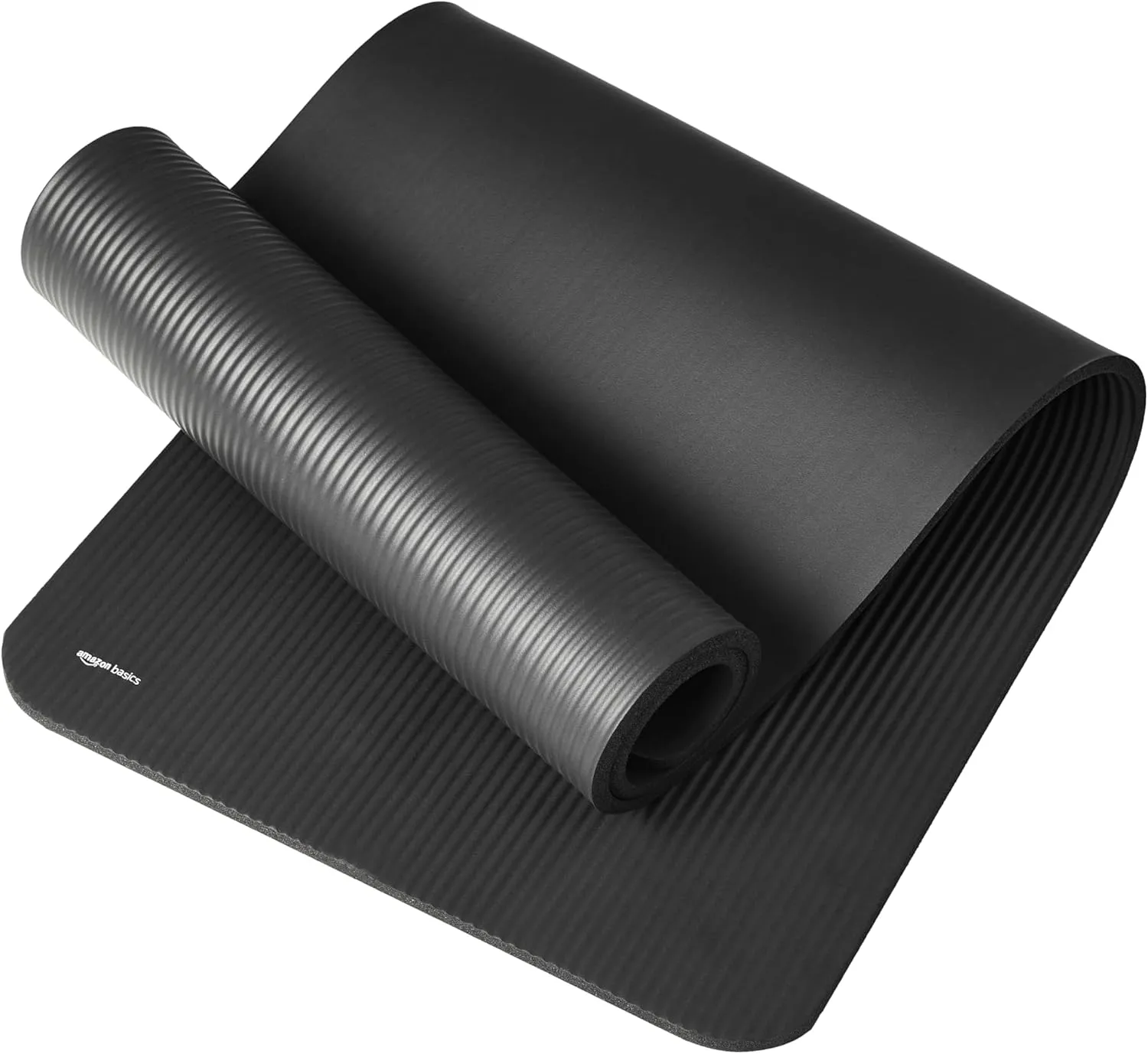 Amazon Basics 1/2 Inch Extra Thick Exercise Yoga Mat with Carrying Strap, Cushioned Support, for Fitness and Gym Workouts
