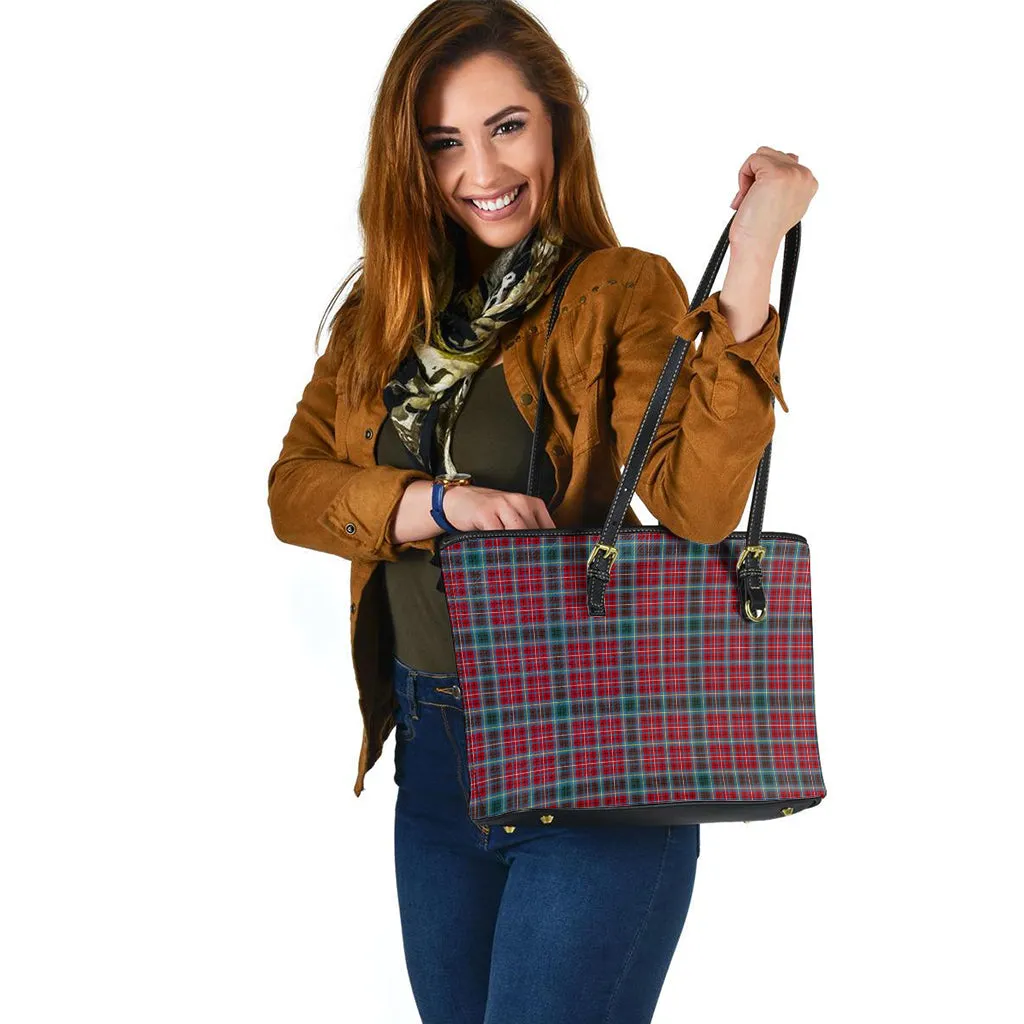 British Columbia Province Canada Tartan Leather Tote Bag