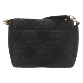 CHANEL Turn Lock Shoulder Bag Suede Black CC  18959