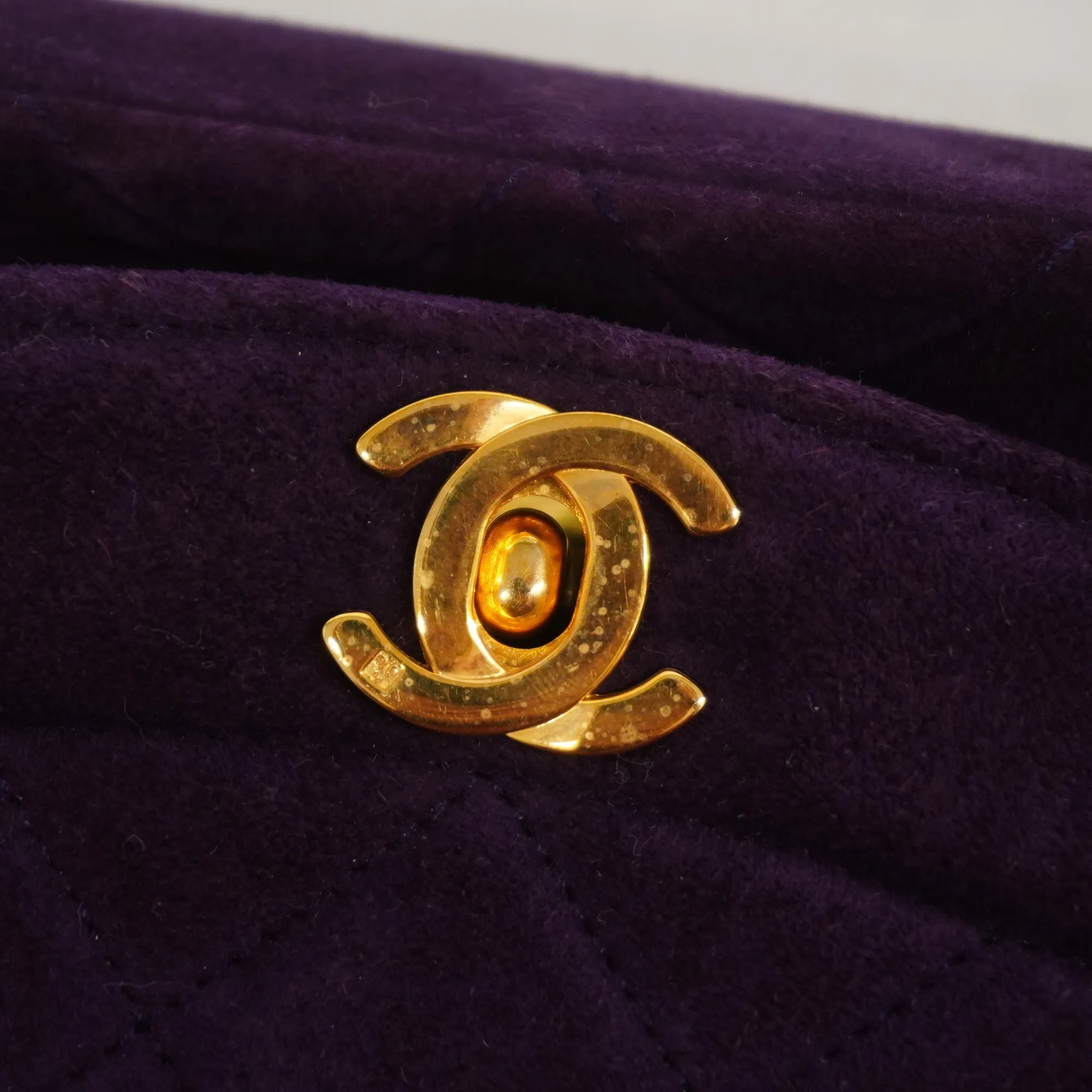 CHANEL[3bd3918-g]  Matelasse Diana Flap Chain Shoulder Suede Shoulder Bag Purple