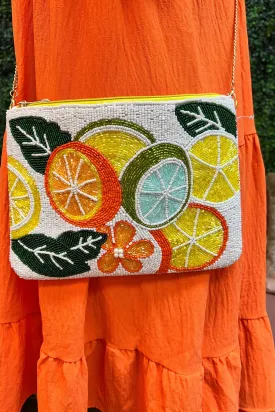 Citrus Fruit Beaded Bag