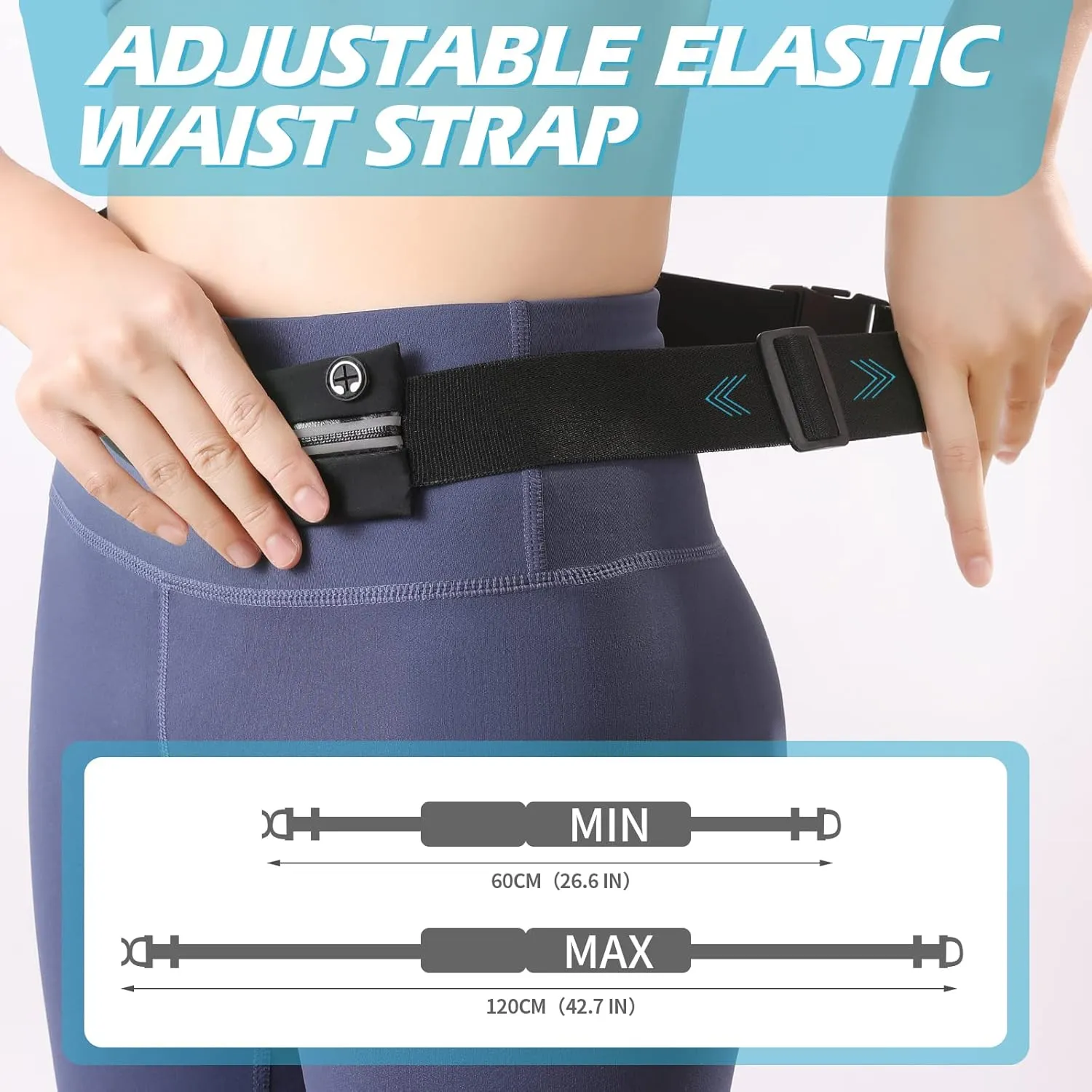 Crossbody Fanny Pack For Men & Women, with 3-Zipper Pockets, Running Waist Pack Bag,with Adjustable Belt for Travel Sports Running