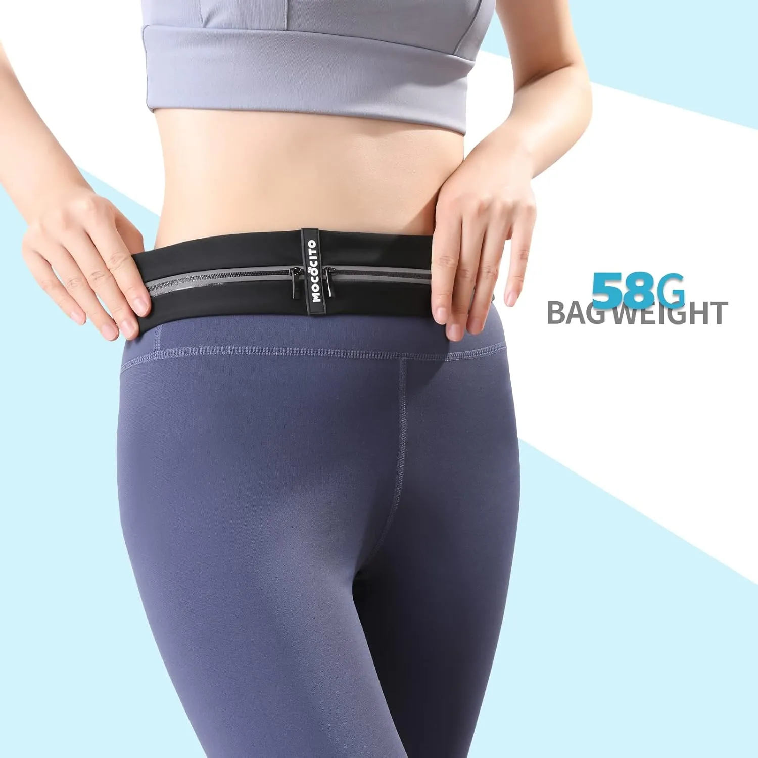 Crossbody Fanny Pack For Men & Women, with 3-Zipper Pockets, Running Waist Pack Bag,with Adjustable Belt for Travel Sports Running