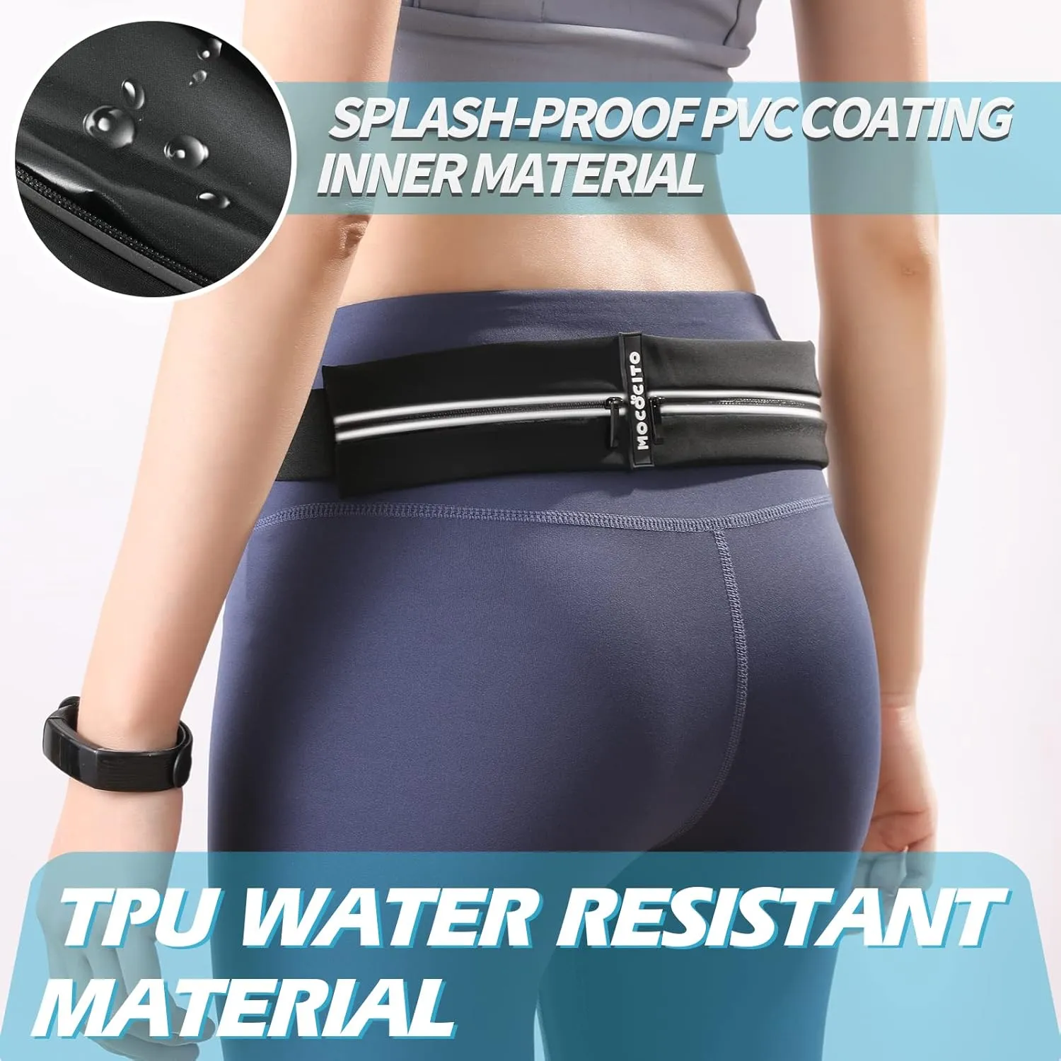 Crossbody Fanny Pack For Men & Women, with 3-Zipper Pockets, Running Waist Pack Bag,with Adjustable Belt for Travel Sports Running