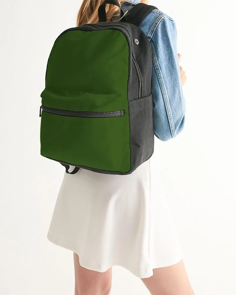 Dark Warm Green Canvas Backpack | Dark Pure Warm Green | C50M0Y100K80
