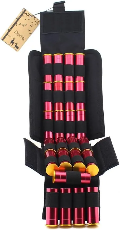 Depring MOLLE Tactical 25 Rounds Shotshell Pouch Holder Compact Foldable Shotgun Reload Ammo Mag Bag Quick Access Shotgun Shell Carrier