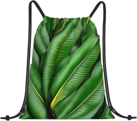 Drawstring Backpack for women,Versatile drawstring bag,Water-Resistant Cinch Bag,Gym sackpack-Banana Leaf Green