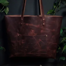 Dunham Leather Tote Bag – Dark Brown Edition