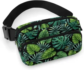 Exotic Palm Leaves Belt Bag Fanny Pack Crossbody Fashion Waist Packs With Adjustable Strap For Men Women Travel Hiking Cycling Running