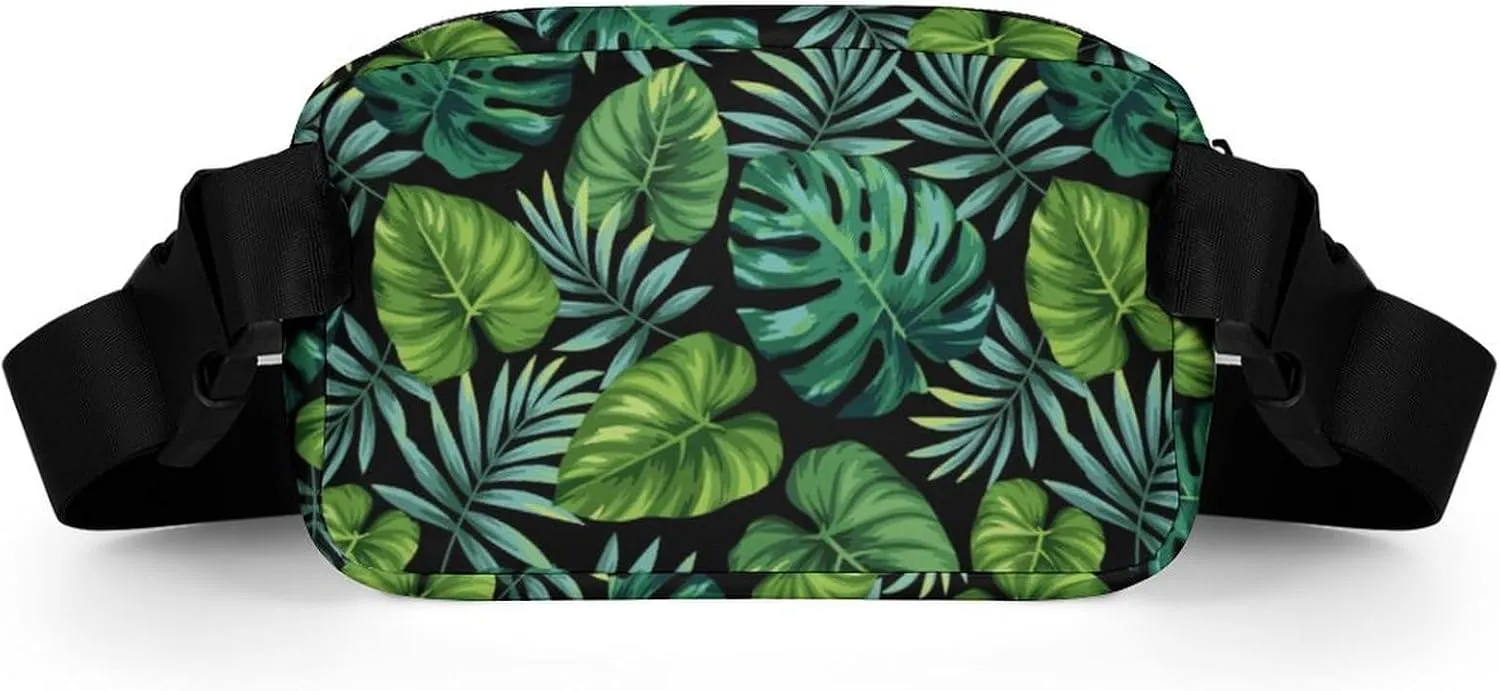 Exotic Palm Leaves Belt Bag Fanny Pack Crossbody Fashion Waist Packs With Adjustable Strap For Men Women Travel Hiking Cycling Running