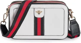 Fancy Forest Trendy Designer Bee Crossbody Bag for Women - PU Leather Camera Shoulder Handbag with Wide Strap
