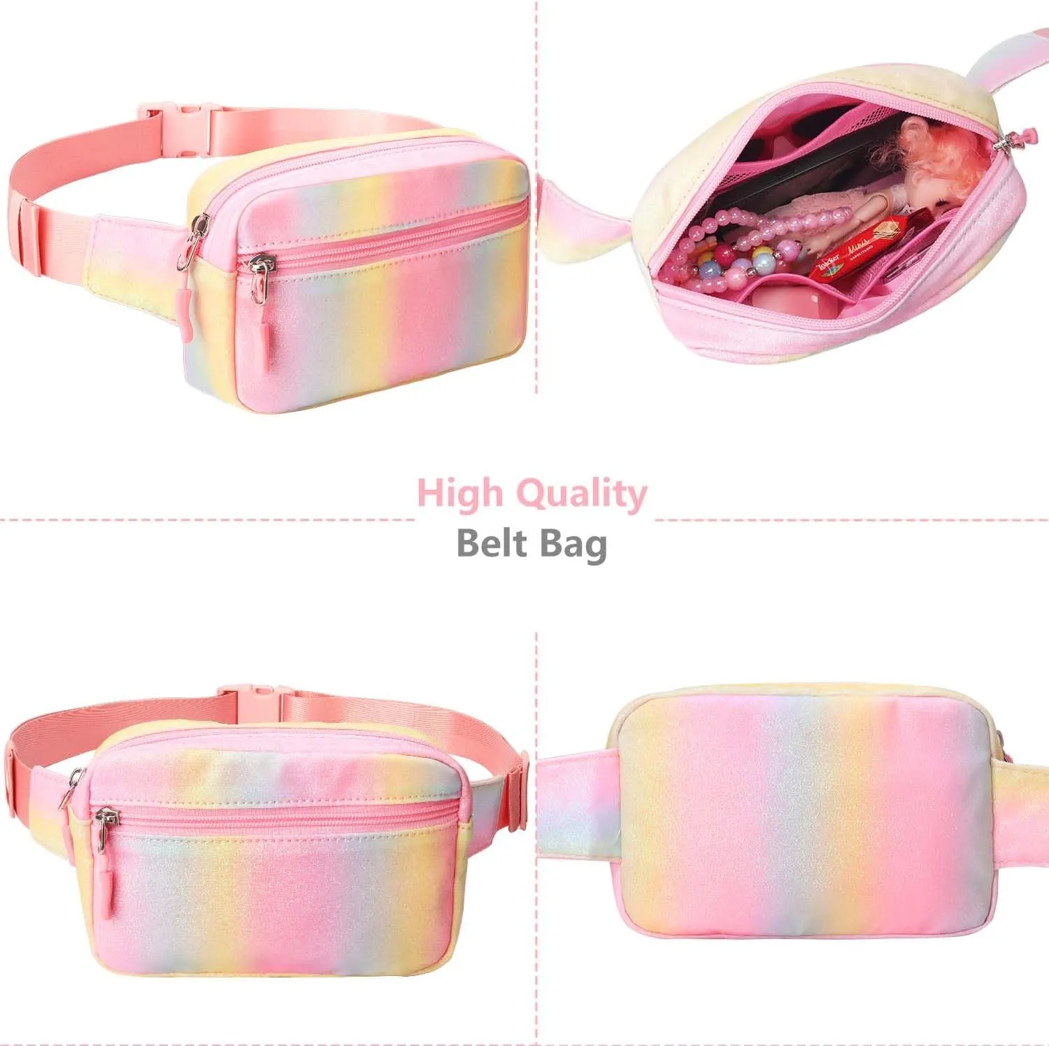 Fanny Pack for Girls Teens - Girls Belt Bag Cute Crossbody Fanny Packs for Women with Adjustable Waistband Smallest Waist Gets 27-28 inches