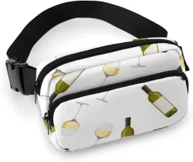 Fanny Packs for Women Men Cross Body - Champagne Bottle And Glasses Small Crossbody Bags for Women Men, Belt Bag Waist Packs for Workout Running Travel with Adjustable Strap