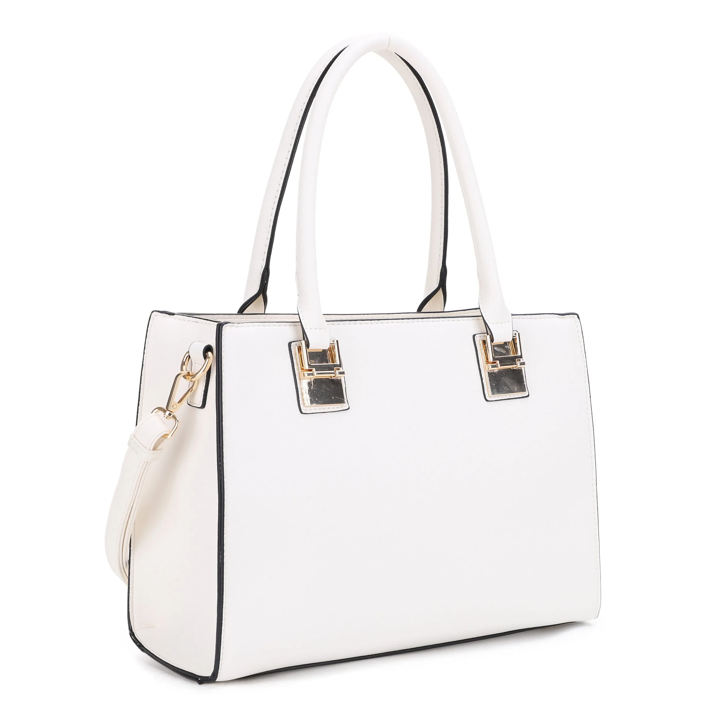 FC20666 Contrast Border Metal Tab Satchel