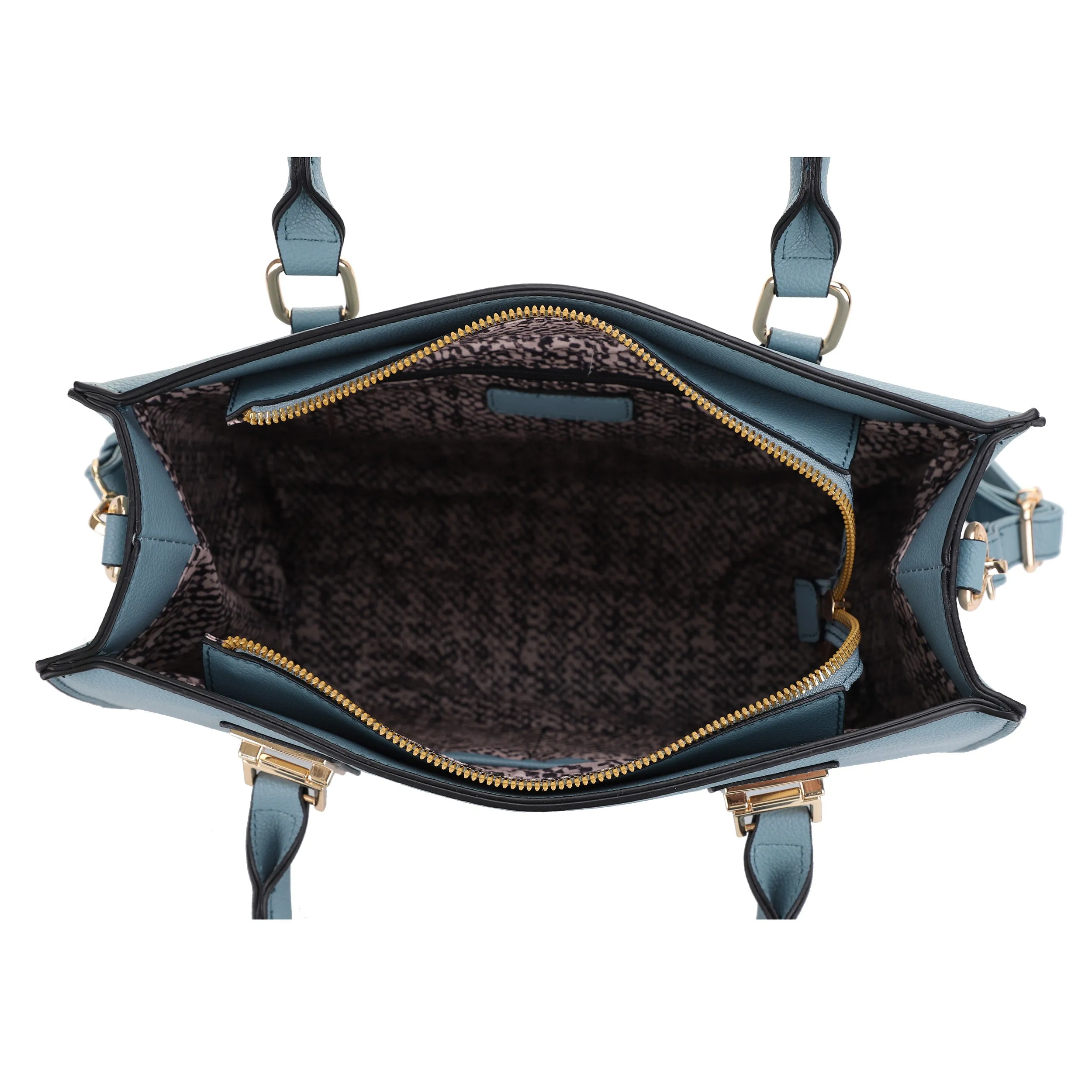 FC20666 Contrast Border Metal Tab Satchel
