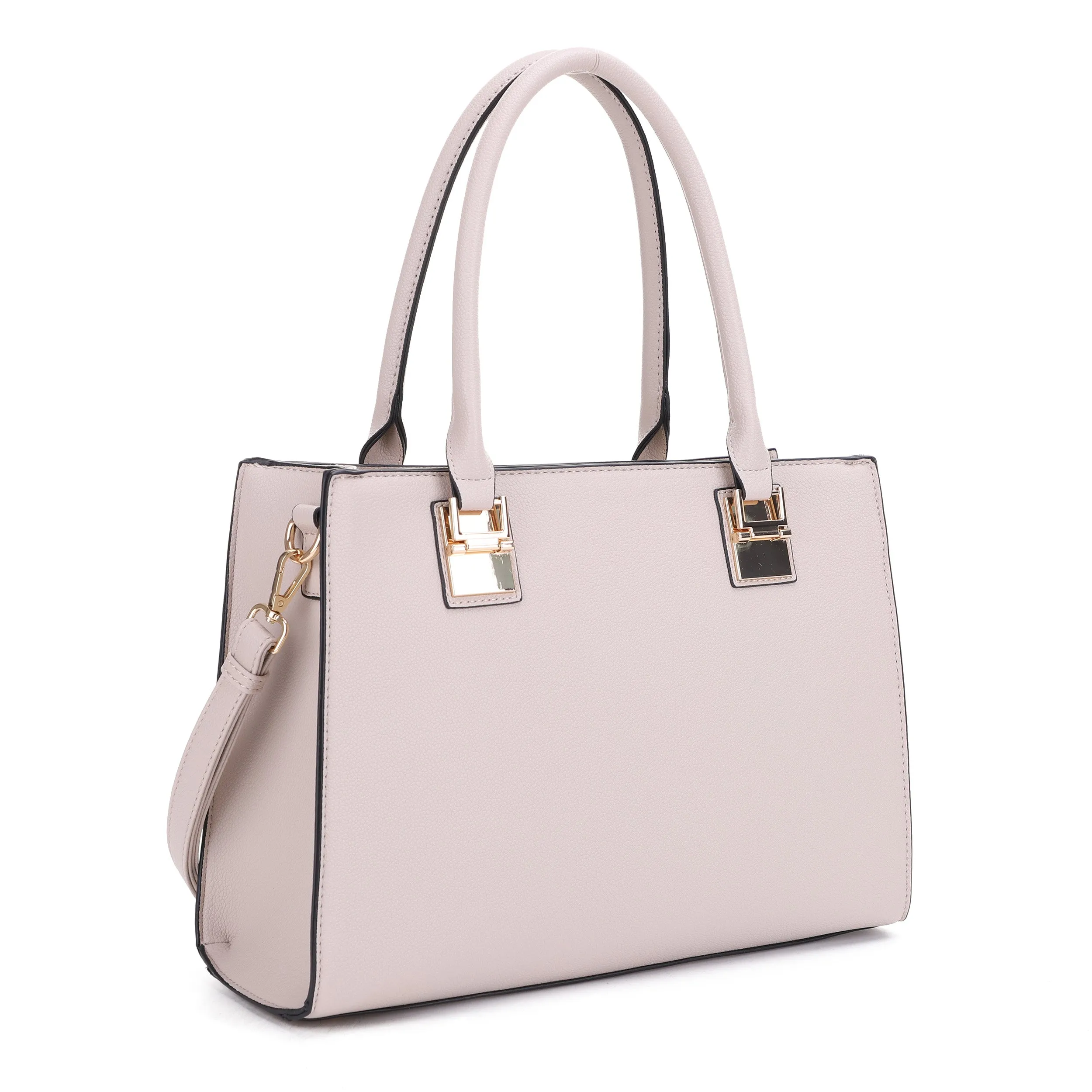 FC20666 Contrast Border Metal Tab Satchel
