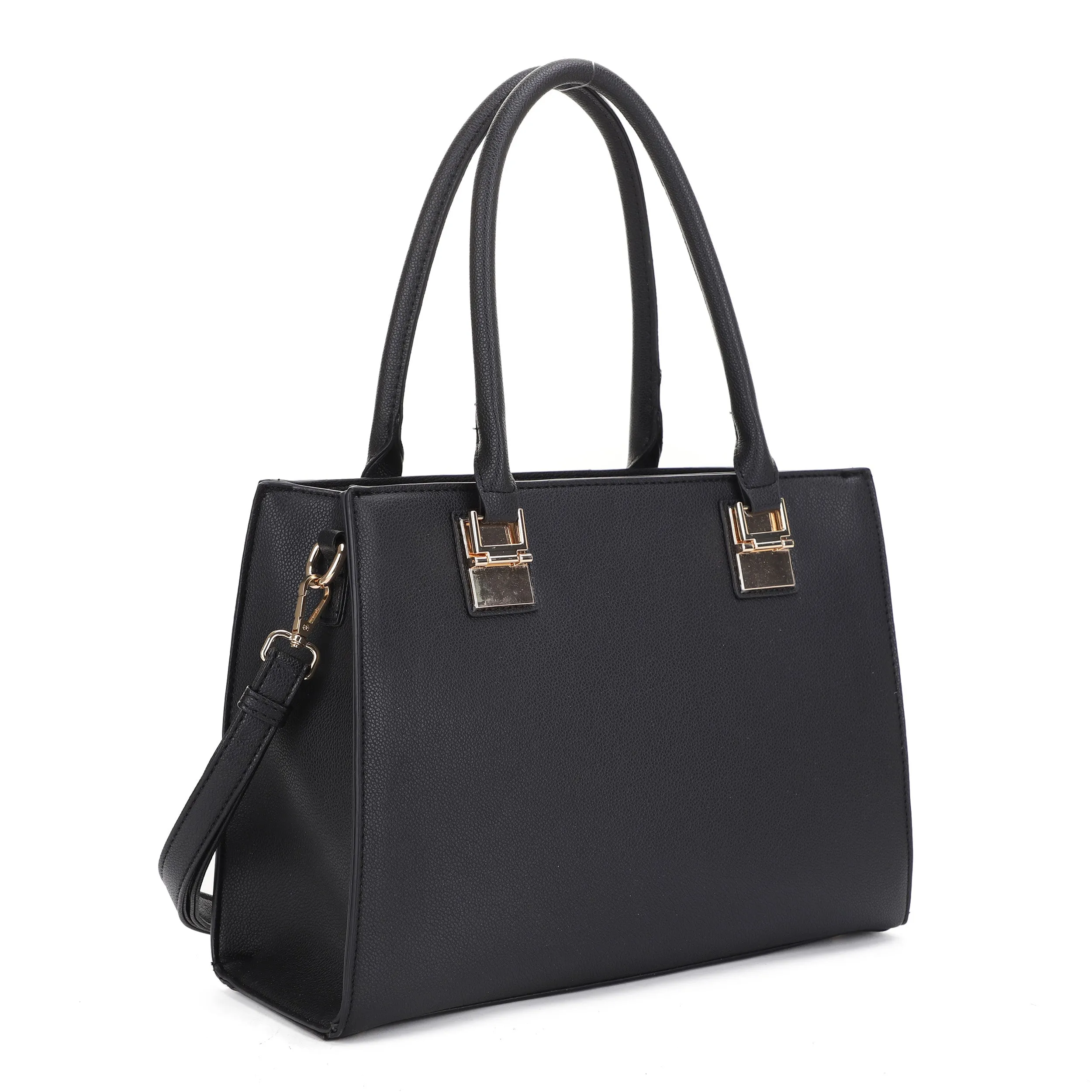 FC20666 Contrast Border Metal Tab Satchel
