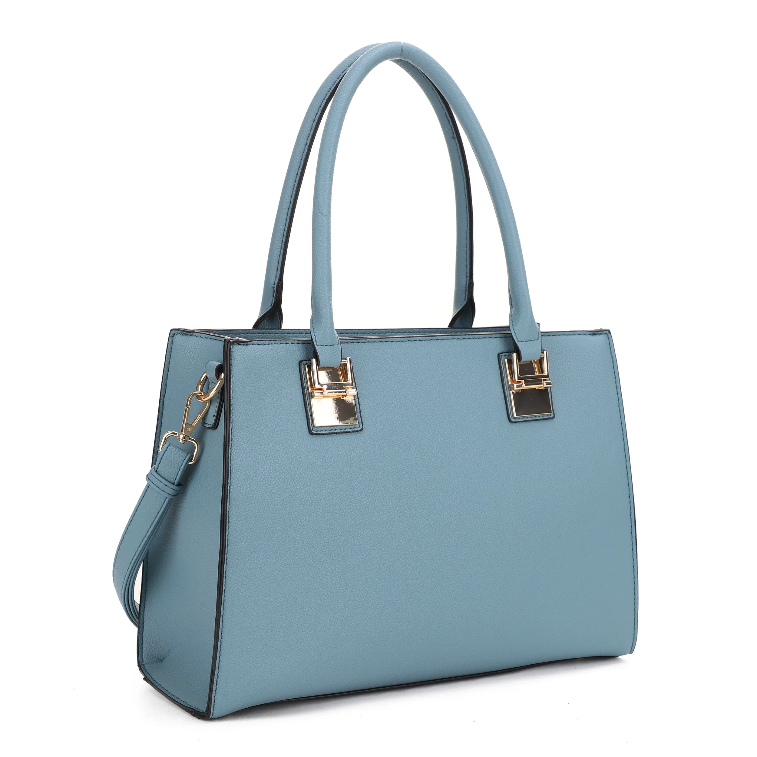 FC20666 Contrast Border Metal Tab Satchel