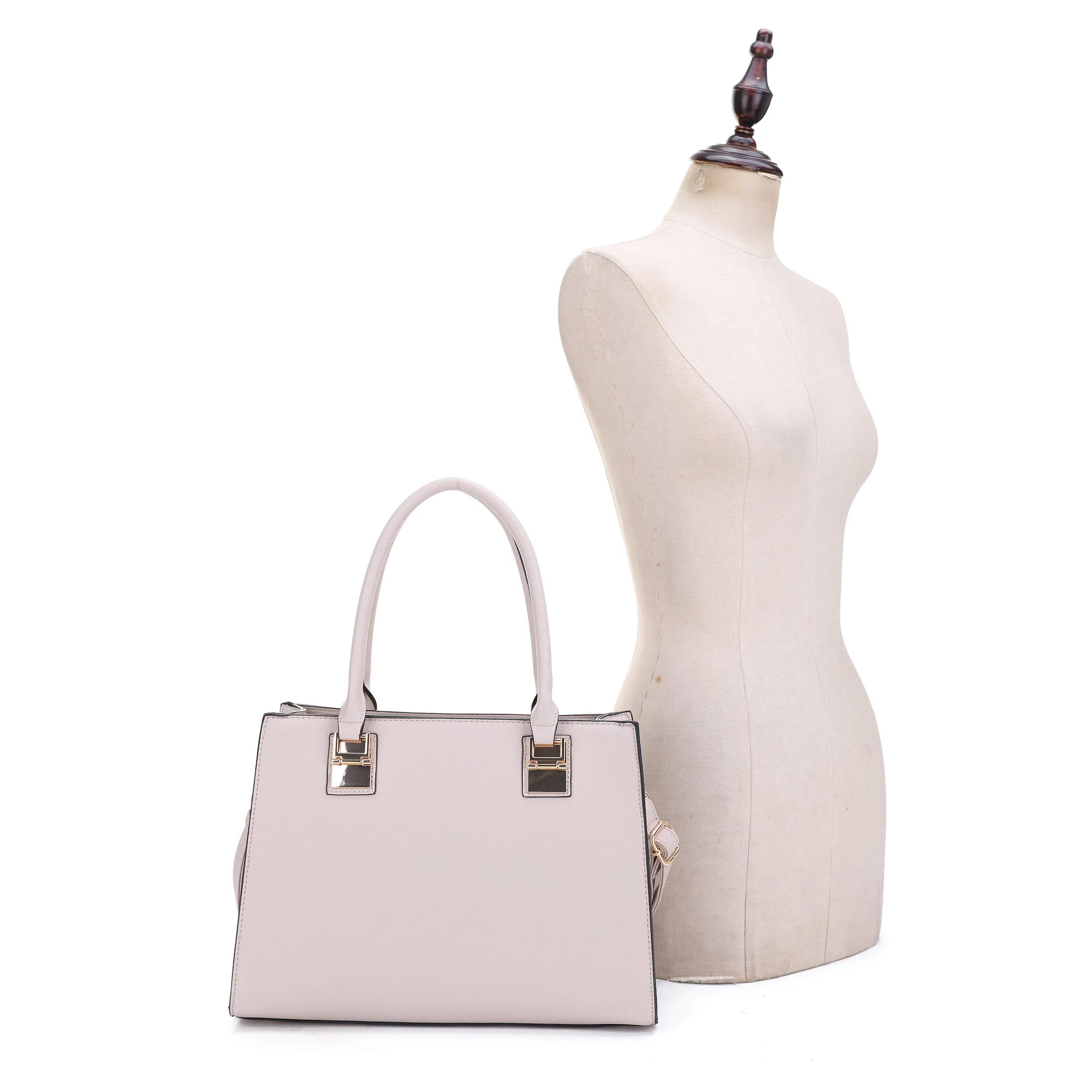 FC20666 Contrast Border Metal Tab Satchel