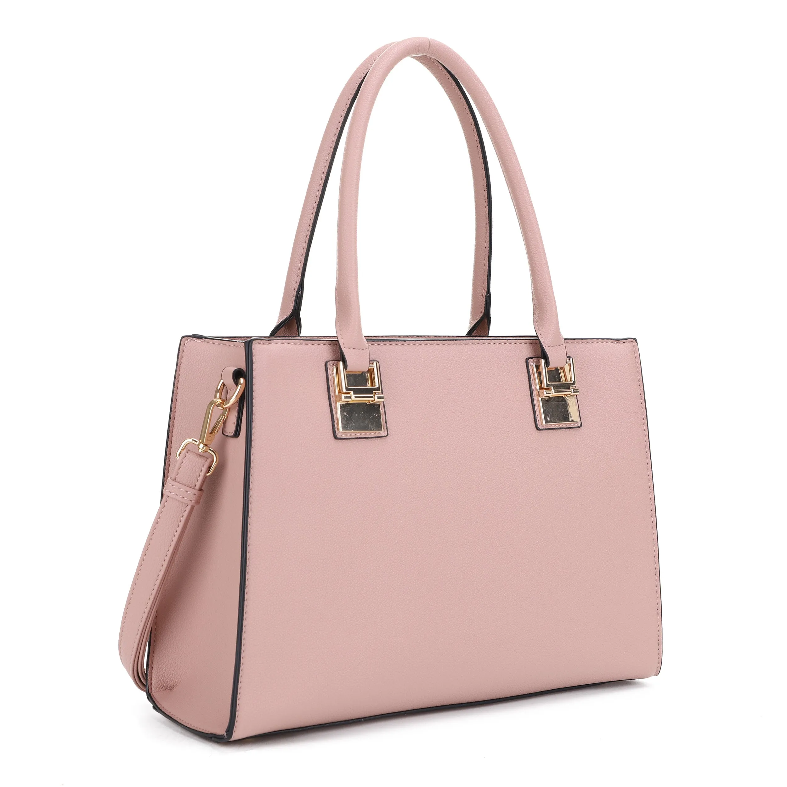 FC20666 Contrast Border Metal Tab Satchel
