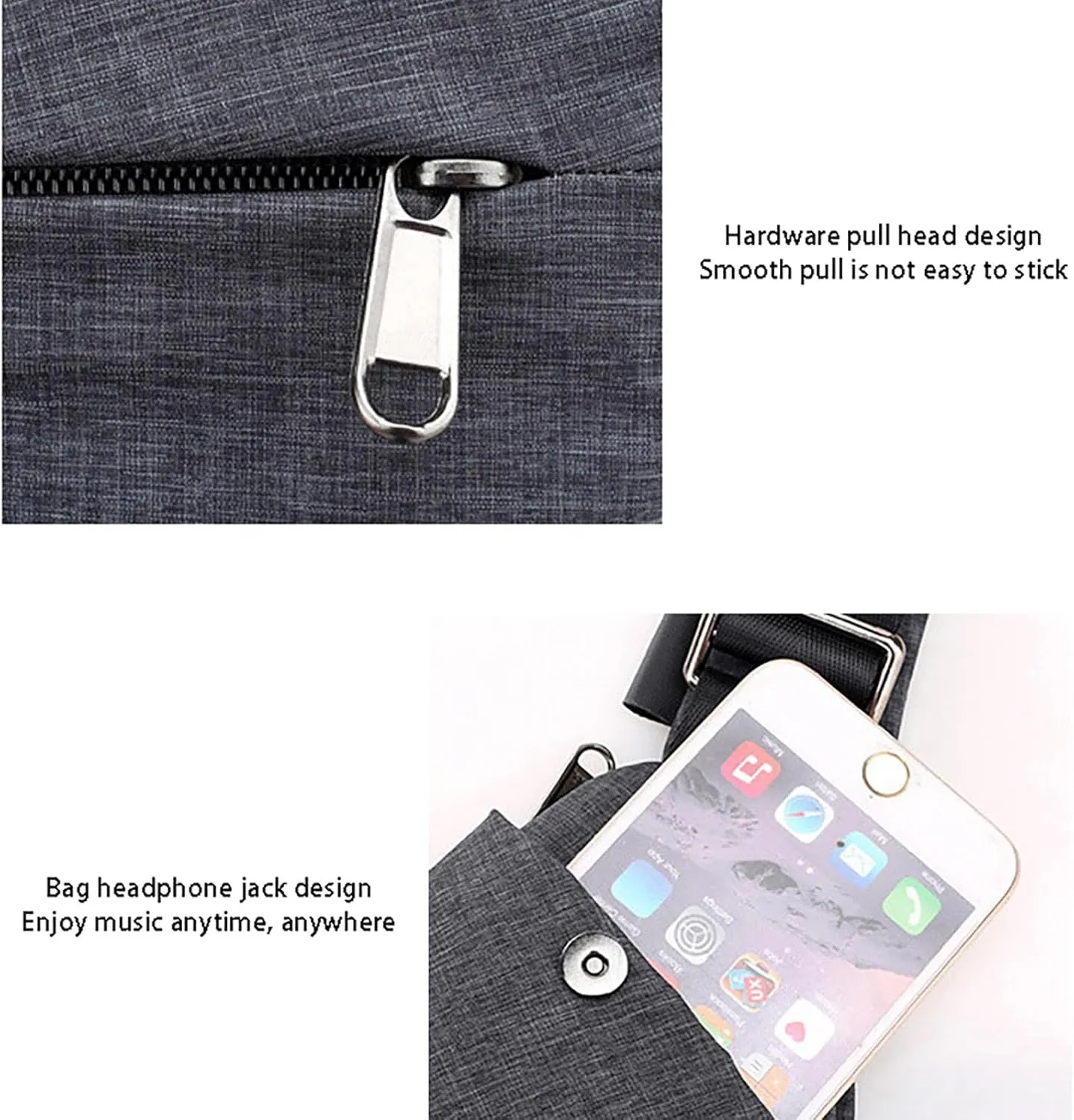 Flyhugs Anti Theft Travel Bag, Anti Theft Crossbody Bag for Women Men, Shoulder Bag with Adjustable Strap
