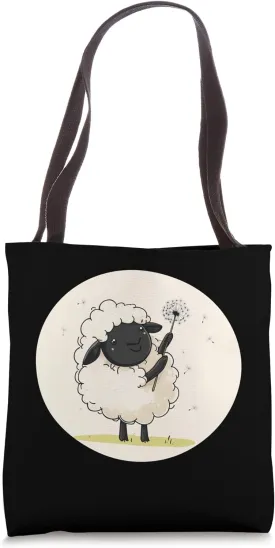 Fun Sheep with Dandelion and Flower Seeds Costume Tote Bag