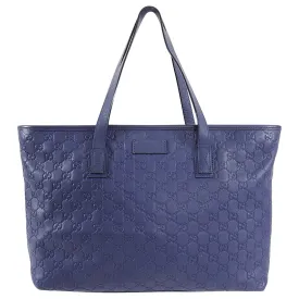 Gucci Guccissima Blue Leather Tote Shopper Bag