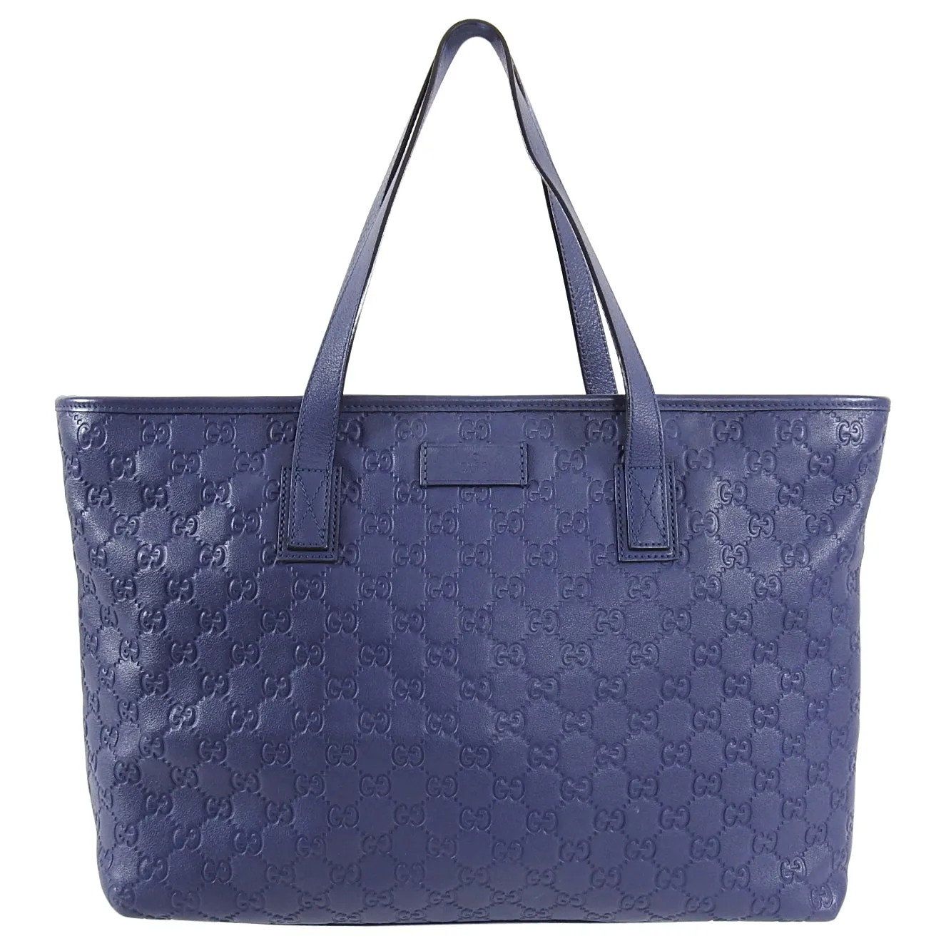 Gucci Guccissima Blue Leather Tote Shopper Bag