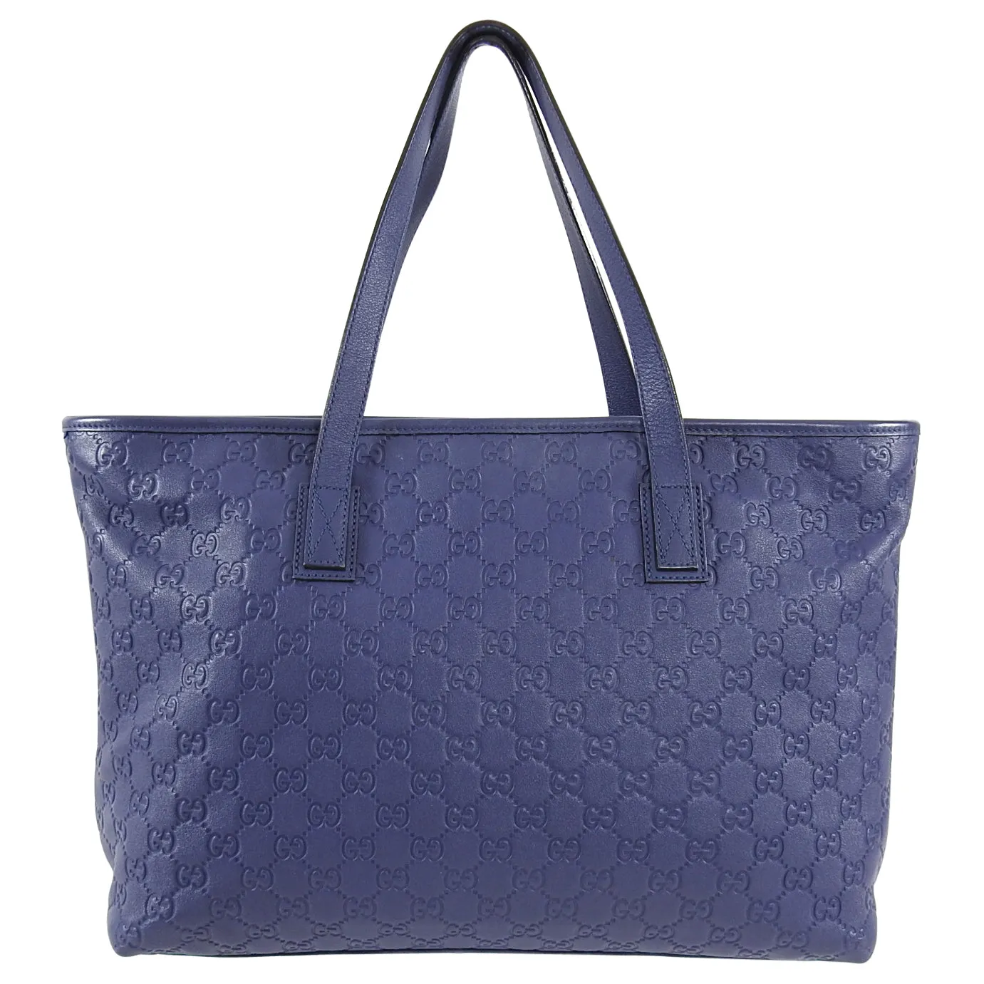Gucci Guccissima Blue Leather Tote Shopper Bag