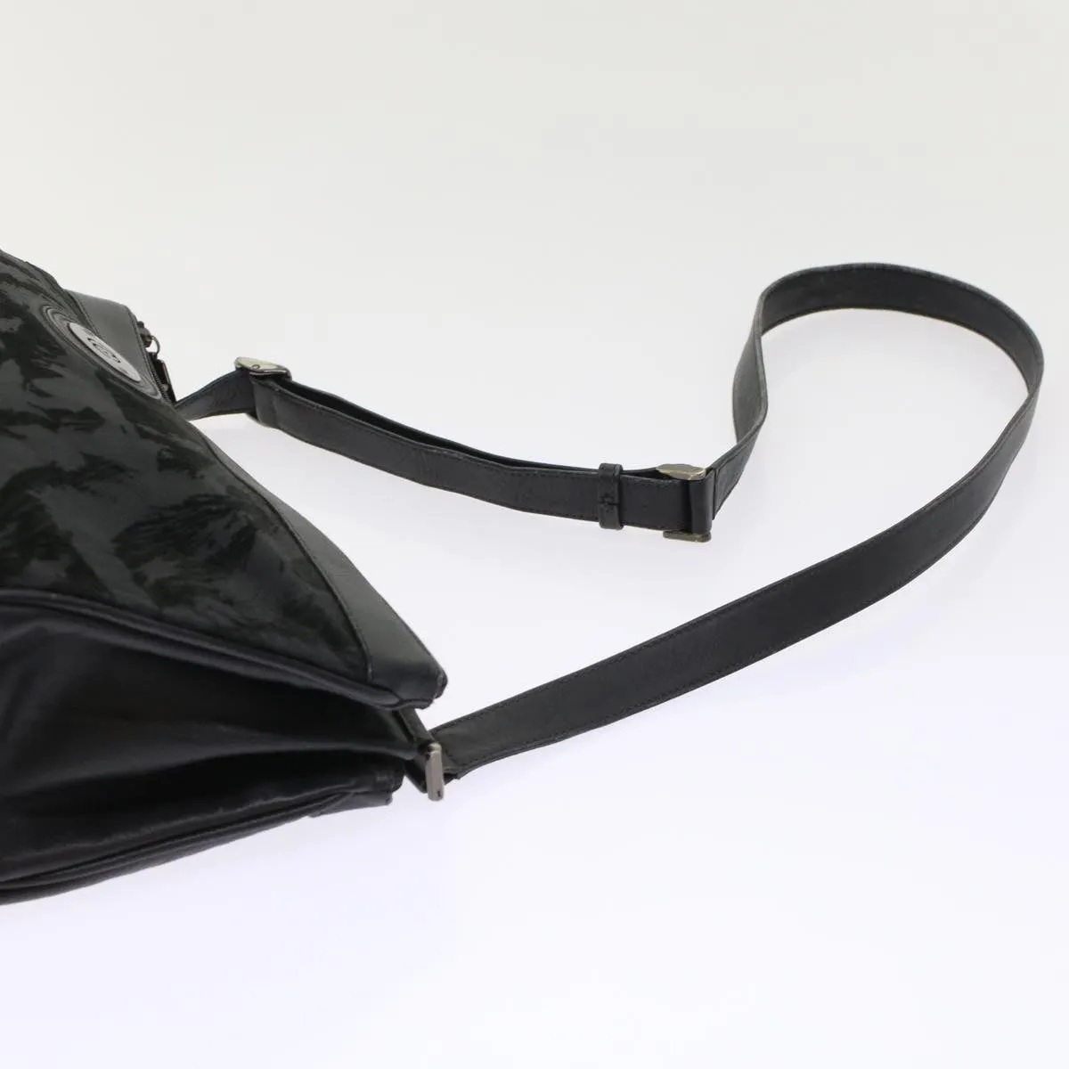 GUCCI Shoulder Bag Suede Leather Black  ar9974