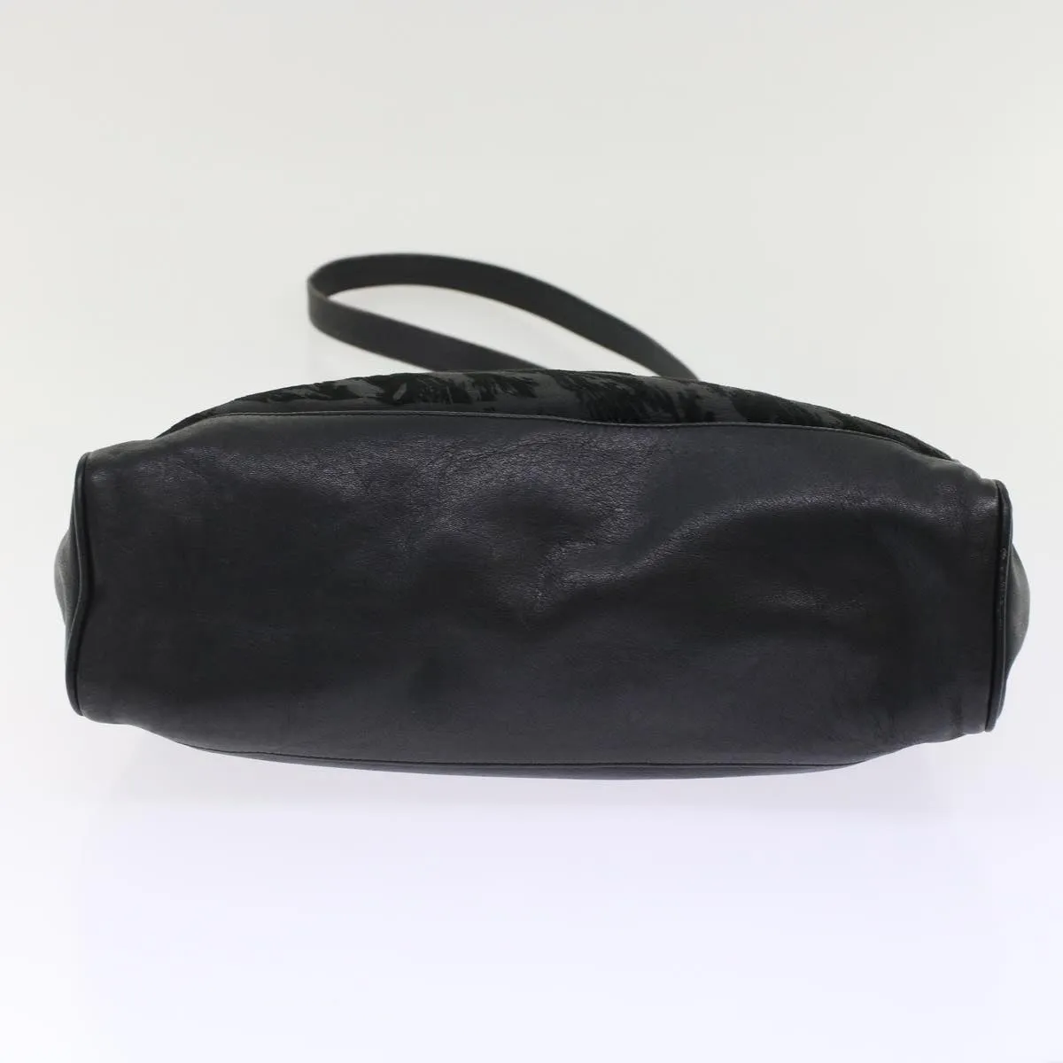 GUCCI Shoulder Bag Suede Leather Black  ar9974