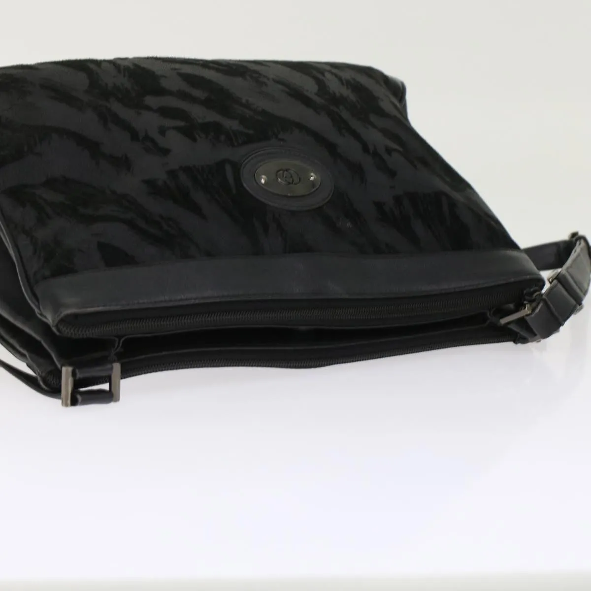 GUCCI Shoulder Bag Suede Leather Black  ar9974