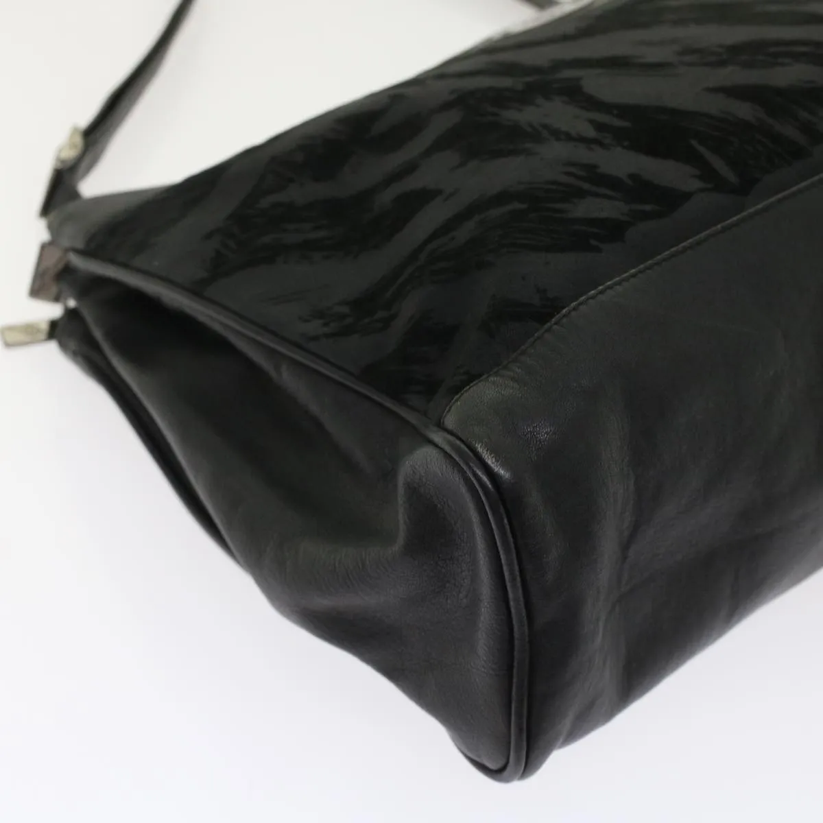 GUCCI Shoulder Bag Suede Leather Black  ar9974