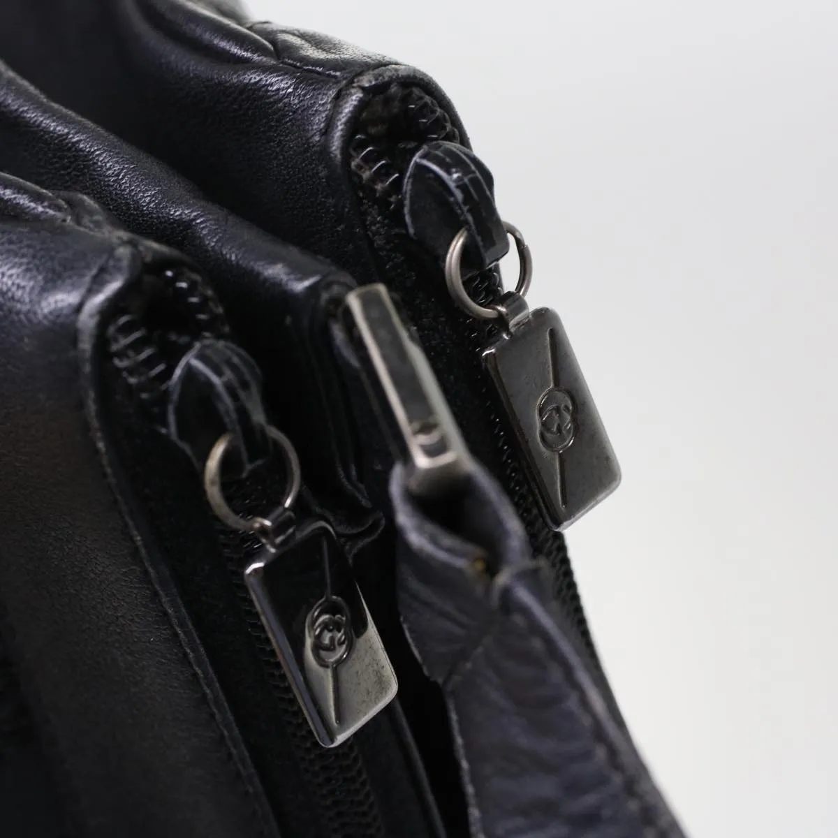 GUCCI Shoulder Bag Suede Leather Black  ar9974