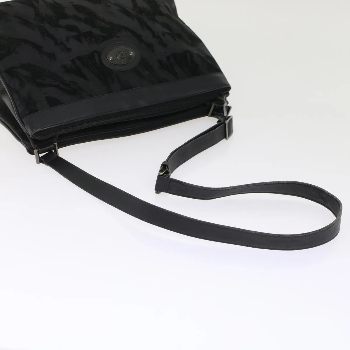 GUCCI Shoulder Bag Suede Leather Black  ar9974