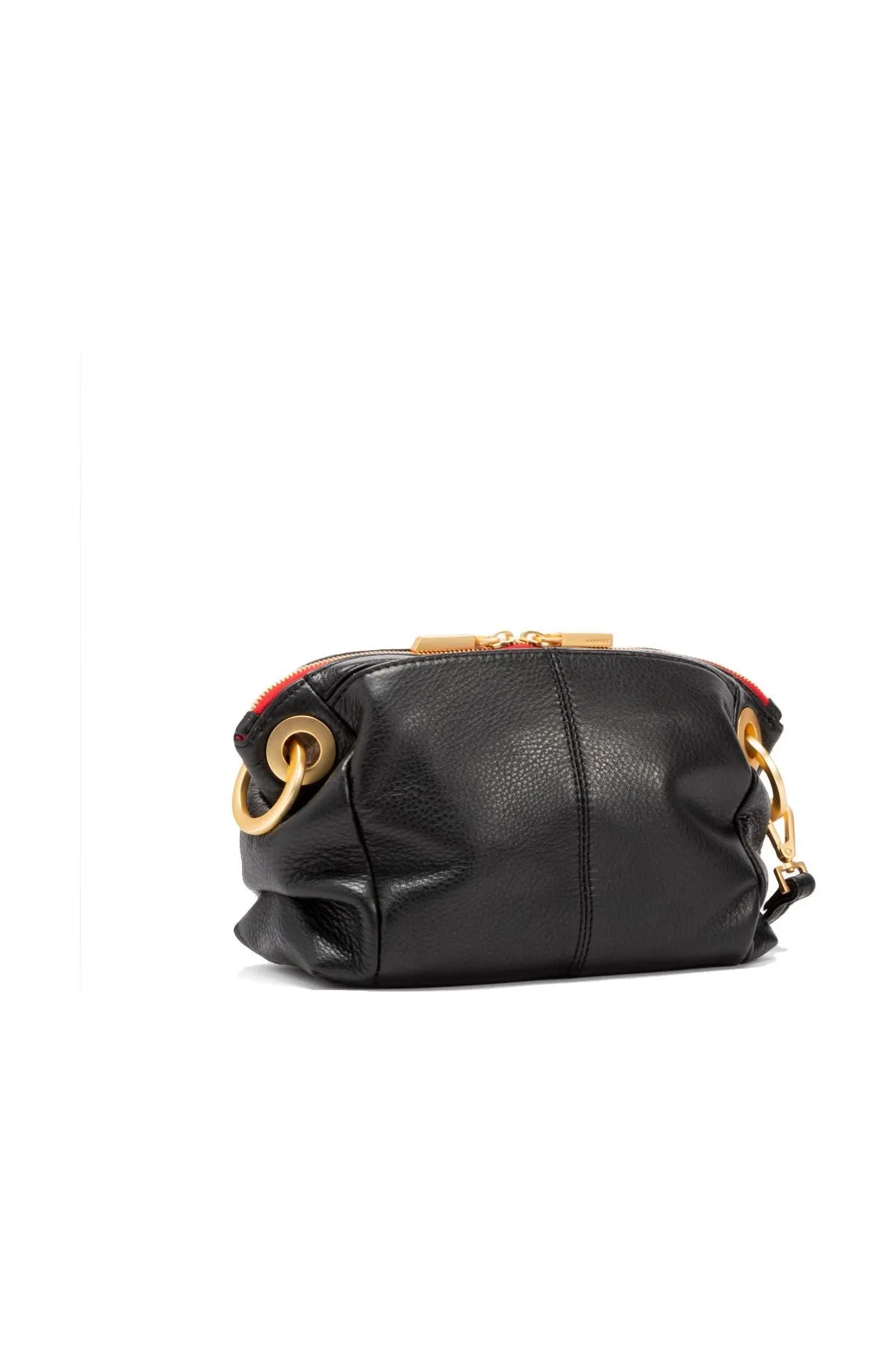 Hammitt Daniel Crossbody Clutch Small 17466 | Black/Brushed Gold Red Zip